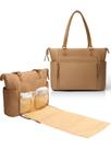 Bolsa de fraldas MOMINSIDE, sacola/mochila de neoprene marrom com trocador