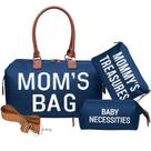 Bolsa de fraldas Tote Printe Mommy para meninos com 2 bolsas organizadoras