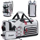 Bolsa de Ginástica Bosstin 45 Litros - Mochila Esportiva para Viagem com Compartimento para Sapatos (Cinza)
