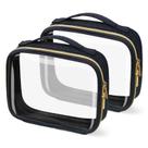 Bolsa de higiene de viagem FAYORORY, pacote com 2 unidades, transparente com alças, preta Bolsa de higiene de viagem FAYORORY, pacote com 2 unidades, transparente com alças, preta