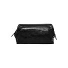Bolsa de higiene de viagem Fossil Leather Shave Dopp Kit preta