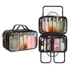 Bolsa de higiene de viagem OCHEAL Double Layer Clear Makeup Black