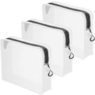 Bolsa de higiene de viagem Qbily Clear Leakproof, pacote com 3 unidades, aprovada pela TSA