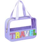 Bolsa de higiene de viagem transparente BuyCard Chenille Letter Patch Bolsa de higiene de viagem transparente BuyCard Chenille Letter Patch
