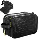 Bolsa de higiene Dot&Dot Leather para homens e mulheres preta Croc Large Bolsa de higiene Dot&Dot Leather para homens e mulheres preta Croc Large