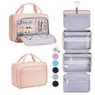 Bolsa de higiene LarHike impermeável para maquiagem suspensa, joias de maquiagem, rosa
