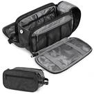 Bolsa de higiene PAVILIA Large para homens e mulheres de viagem em couro preto