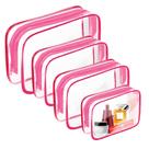 Bolsa de higiene pessoal AURUZA Clear PVC aprovada pela TSA, pacote com 4