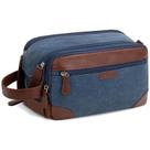 Bolsa de higiene pessoal de viagem Celvetch Canvas azul marinho para homens