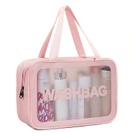 Bolsa de higiene pessoal de viagem DAPOWER fosca translúcida para mulheres rosa
