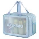 Bolsa de higiene pessoal de viagem DAPOWER para mulheres azul-XL translúcida