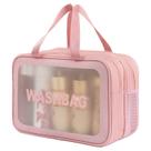 Bolsa de higiene pessoal de viagem DAPOWER para mulheres rosa-XL translúcida
