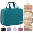 Bolsa de higiene pessoal de viagem HOTOR com gancho suspenso, impermeável, azul-petróleo Bolsa de higiene pessoal de viagem HOTOR com gancho suspenso, impermeável, azul-petróleo