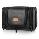 Bolsa de higiene pessoal de viagem MIRASON Hanging para homens em couro preto