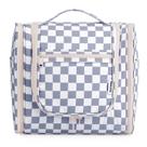Bolsa de higiene pessoal de viagem Narwey Checked para mulheres (25 cm) azul acinzentado