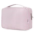 Bolsa de higiene pessoal de viagem Narwey Small para mulheres com listras rosa empoeiradas