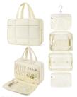 Bolsa de higiene pessoal de viagem Telena Puffy com organizador de joias para mulheres Bolsa de higiene pessoal de viagem Telena Puffy com organizador de joias para mulheres