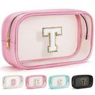 Bolsa de higiene pessoal de viagem YOOLIFE Bolsa de maquiagem rosa transparente para mulheres