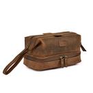 Bolsa de higiene pessoal LEATHER VILLAGE Leather Genuine Leather Dopp Kit Brown