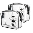 Bolsa de higiene transparente Lermende, bolsa de viagem aprovada pela TSA, pacote com 2 unidades Bolsa de higiene transparente Lermende, bolsa de viagem aprovada pela TSA, pacote com 2 unidades