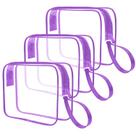 Bolsa de higiene transparente Lermende TSA aprovada pela TSA, bolsa de viagem roxa
