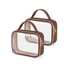Bolsa de higiene Wedama, pacote com 2 unidades, bolsa de cosméticos de PVC transparente com alça
