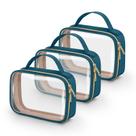 Bolsa de higiene Wedama Til Blue aprovada pela TSA, pacote com 3 pacotes de PVC transparente