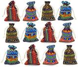 Bolsa de joias para moedas, sachê de algodão estilo egípcio GALAOMA x24