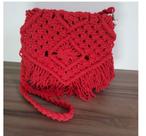 Bolsa de lado em mecramê Bolsa de lado em mecramê