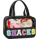 Bolsa de lanche TESAFNG Chenille Letter Clear, bolsa de maquiagem impermeável