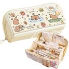 Bolsa de lápis SIORTIO com impressão de capivara de várias camadas e grande capacidade