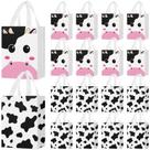 Bolsa de lembrancinhas de festa Locmeo Cow Print, não tecida, 24 unidades