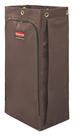 Bolsa de limpeza/carrinho de utilidades Rubbermaid 34L de alta capacidade marrom
