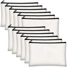 Bolsa de lona Zeedix White Blank DIY Craft Blank 12 peças