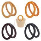 Bolsa de madeira com alças PH PandaHall 13,5 cm, redondas, 8 unidades