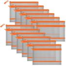 Bolsa de malha de nylon com zíper Sinzip 12 peças A5 (25x18cm) cinza