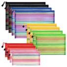 Bolsa de malha de nylon com zíper Sinzip multicolor, tamanhos variados x12 Bolsa de malha de nylon com zíper Sinzip multicolor, tamanhos variados x12