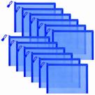 Bolsa de malha de nylon com zíper Sinzip WB06 azul A5 (25x18cm) x12