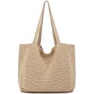 Bolsa de Mano de Crochet para Mujer Grande Playa B-Khaki