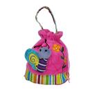 Bolsa de Mão Colorida de Pelúcia com Borboleta