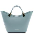 Bolsa de Mão Couro Azul Claro Tuscany Leather TL142287