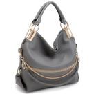 Bolsa de mão Dasein Vegan Leather Strass Hobo Tote Grey