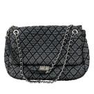 Bolsa de mão feminina casual Diamond Checker jeans cinza SSGdmnq