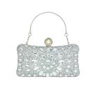Bolsa de Mão MAIRLOM Clutch com Strass Prata para Festa