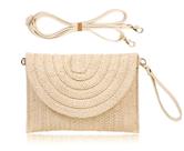 Bolsa de mão Straw Clutch COOKOOKY Summer Beach Envelope Bolsa de mão Straw Clutch COOKOOKY Summer Beach Envelope