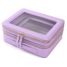 Bolsa de maquiagem Aveniee Clear Double Layer com compartimento para pincel