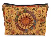 Bolsa de maquiagem Ayxvt Boho Sun and Moon Flower para mulheres