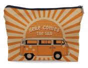 Bolsa de maquiagem Ayxvt Here Comes the Sun Hippie Bus Sunshine