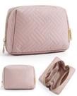 Bolsa de maquiagem BAGSMART Small Travel Essentials rosa resistente à água