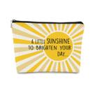 Bolsa de maquiagem BARPERY A Little Sunshine Yellow Linen Tecido